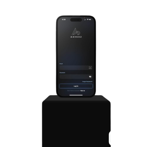AAVAAZ app mockup